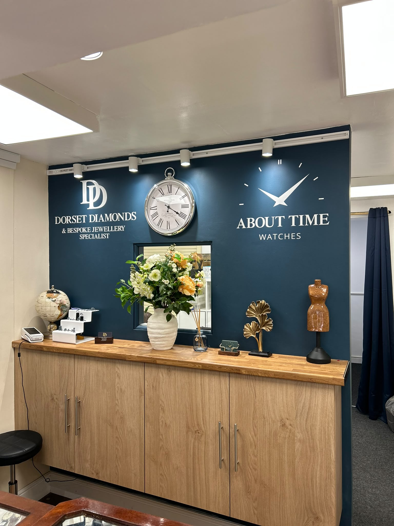Dorset Diamonds branding wall